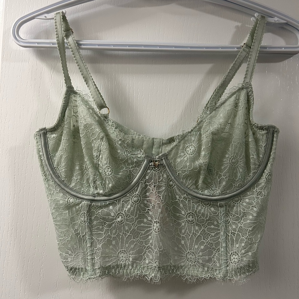 Victoria's Secret Lace Bralette in Sage Green